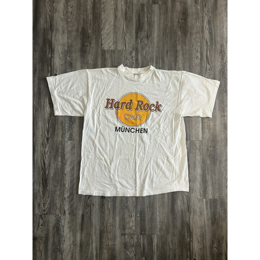 Vintage Hard Rock Cafe Munich T Shirt Size XL Made In USA White 90s